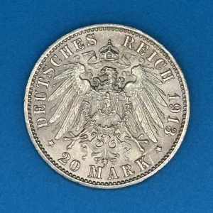 Goldmünze Deutsches Reich 20 Mark Hamburg 1913 J