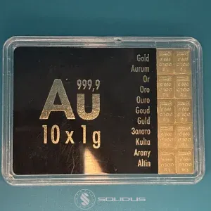 Umicore Goldtafel 10 x 1 g Feingold 999,9