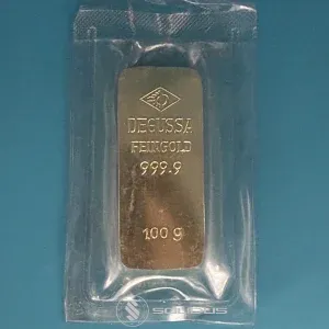 Degussa Goldbarren 100 g Feingold 999,9